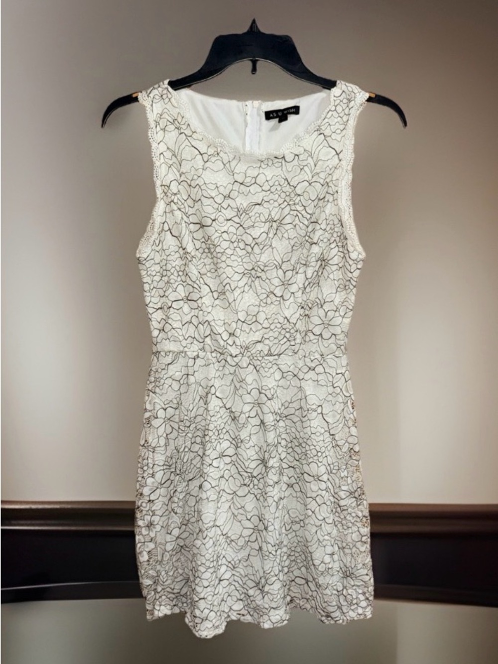 As U Wish White Floral Lace Mini Dress-